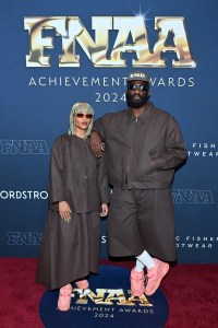 NEW YORK, NEW YORK - DECEMBER 04: (L-R) Fat Nwigwe and Tobe Nwigwe attend Footwear News Achievement Awards (FNAAs) 2024 at Cipriani South Street on December 04, 2024 in New York City.  (Photo by Roy Rochlin/Footwear News via Getty Images)