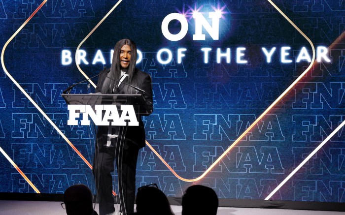 NEW YORK, NEW YORK - DECEMBER 04: Law Roach speaks onstage during the the Footwear News Achievement Awards (FNAAs) 2024 at Cipriani South Street on December 04, 2024 in New York City. (Photo by Craig Barritt/Footwear News via Getty Images)