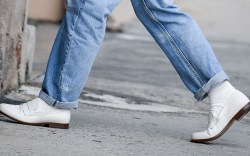 Andrew Scott, shoes detail, is seen on April 04, 2024 in Los Angeles, California. (Photo by PG/Bauer-Griffin/GC Images)