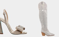 Two pairs of shoes from Betsey Johnson's Elton John AIDS Foundation collection.