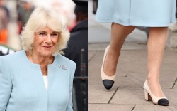 Queen Camilla arrives for a visit to The Westminster Abbey Sacristy project at Westminster Abbey on October 03 in London, England.