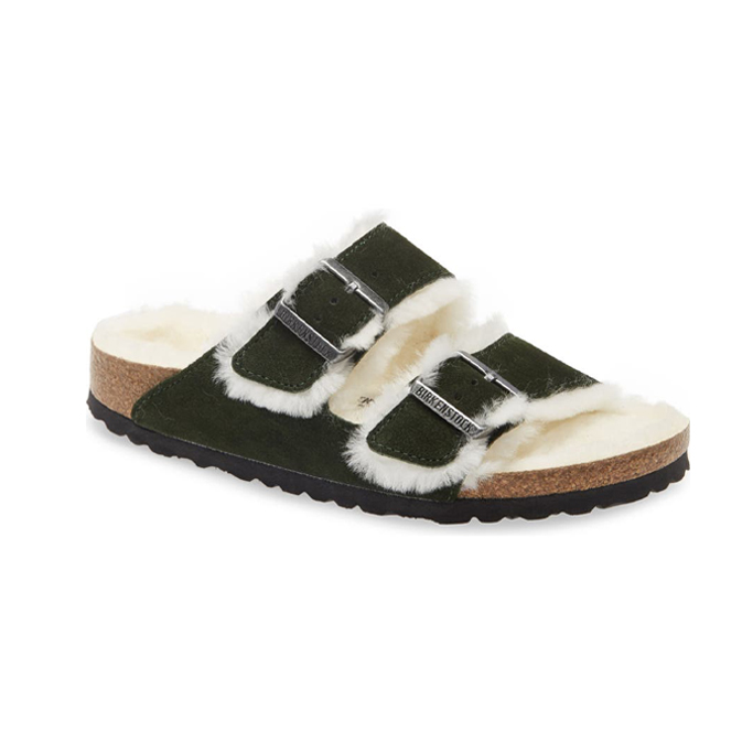 Birkenstock Arizona Genuine Shearling Slide Sandal