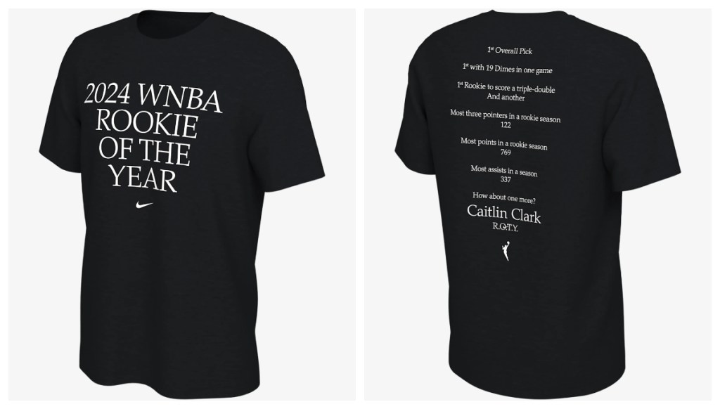 Nike, T-shirt, Caitlin Clark, Rookie of the Year 