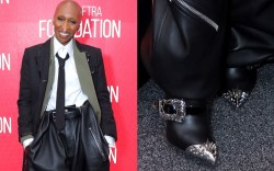 cynthia erivo, Christian Louboutin ankle boots, Christian Louboutin Womenphis Pic Booty Leather Ankle Boot 100