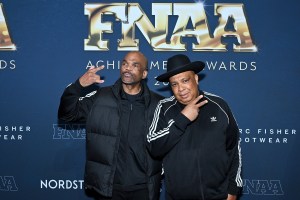 NEW YORK, NEW YORK - DECEMBER 04: (L-R) Darryl McDaniels and Joseph Reverend Run Simmons attend Footwear News Achievement Awards (FNAAs) 2024 at Cipriani South Street on December 04, 2024 in New York City.  (Photo by Roy Rochlin/Footwear News via Getty Images)