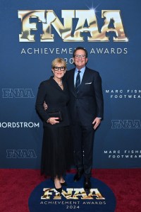 NEW YORK, NEW YORK - DECEMBER 04: Susan Itzkowitz and  Marc Fisher attend Footwear News Achievement Awards (FNAAs) 2024 at Cipriani South Street on December 04, 2024 in New York City.  (Photo by Roy Rochlin/Footwear News via Getty Images)