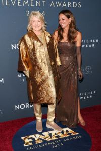 NEW YORK, NEW YORK - DECEMBER 04: (L-R) Martha Stewart and Brooke Burke attend the 38th Annual Footwear News Achievement Awards at Cipriani South Street on December 04, 2024 in New York City. (Photo by Dia Dipasupil/Getty Images)