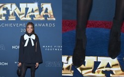 Gabby Thomas attends Footwear News Achievement Awards (FNAAs) 2024 at Cipriani South Street on December 04, 2024 in New York City.