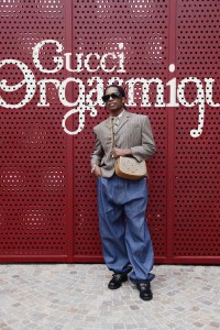 MILAN, ITALY - SEPTEMBER 22: (EDITORS NOTE: Logo has been digitally retouched.) ASAP Rocky arrives at the Gucci show during Milan Fashion Week Spring/Summer 2020 on September 22, 2019 in Milan, Italy. (Photo by Vittorio Zunino Celotto/Getty Images for Gucci)