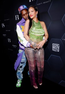 LOS ANGELES, CALIFORNIA - FEBRUARY 11: (L-R) A$AP Rocky and Rihanna celebrate Fenty Beauty & Fenty Skin at Goya Studios on February 11, 2022 in Los Angeles, California. (Photo by Rich Fury/Getty Images for Fenty Beauty & Fenty Skin)