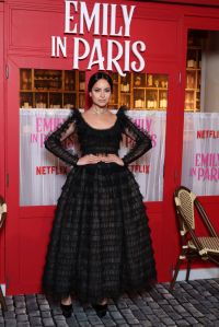 PARIS, FRANCE - DECEMBER 06: Sofia Carson attends the "Emily In Paris" by Netflix - Season 3 World Premiere at Theatre Des Champs Elysees on December 06, 2022 in Paris, France. (Photo by Pascal Le Segretain/Getty Images)