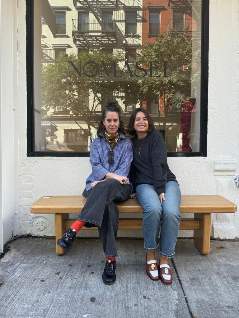 Nomasei cofounders Paule Tenaillon and Marine Braquet at their brand's first pop-up store in New York.