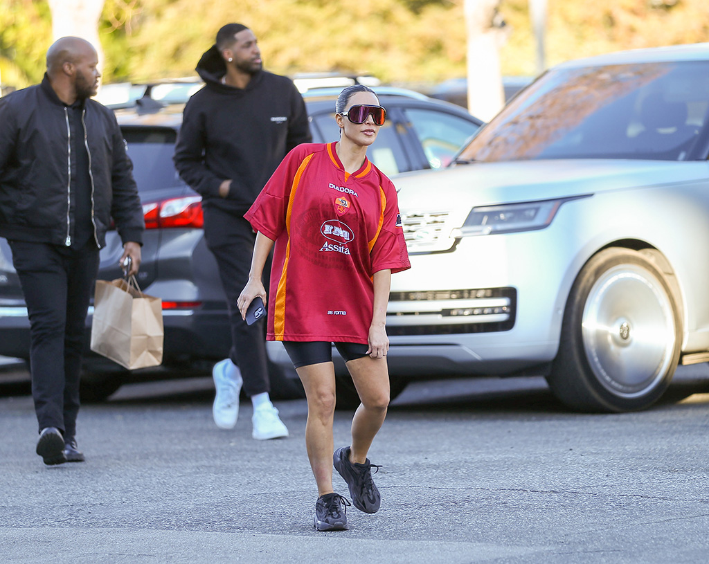 Kim Kardashian and Tristan Thompson are seen on Jan. 27, 2023 in Los Angeles.