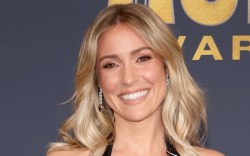 Kristin Cavallari, Stuart Weitzman, sandals, strappy sandals, black sandals, leather sandals, Mugler, dress, cutout dress, slit dress, ACM Awards, Academy of Country Music Awards, Las Vegas, country music, red carpet