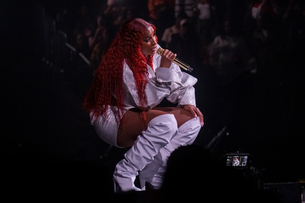 NEW YORK, NEW YORK - MAY 11: Mary J. Blige performs during the Strength of a Woman Festival at Barclays Center on May 11, 2024 in New York City. (Photo by Astrida Valigorsky/Getty Images)