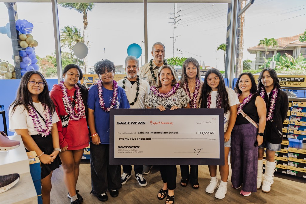 Skechers Lahaina Maui Hawaii school donation