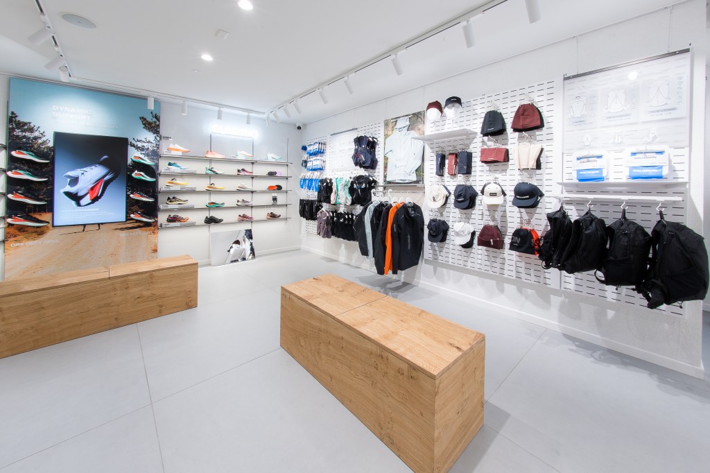 Inside Salomon's store in Milan.