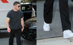 Nick Jonas, Nick Jonas wearing Nike Air Force 1's in New York City