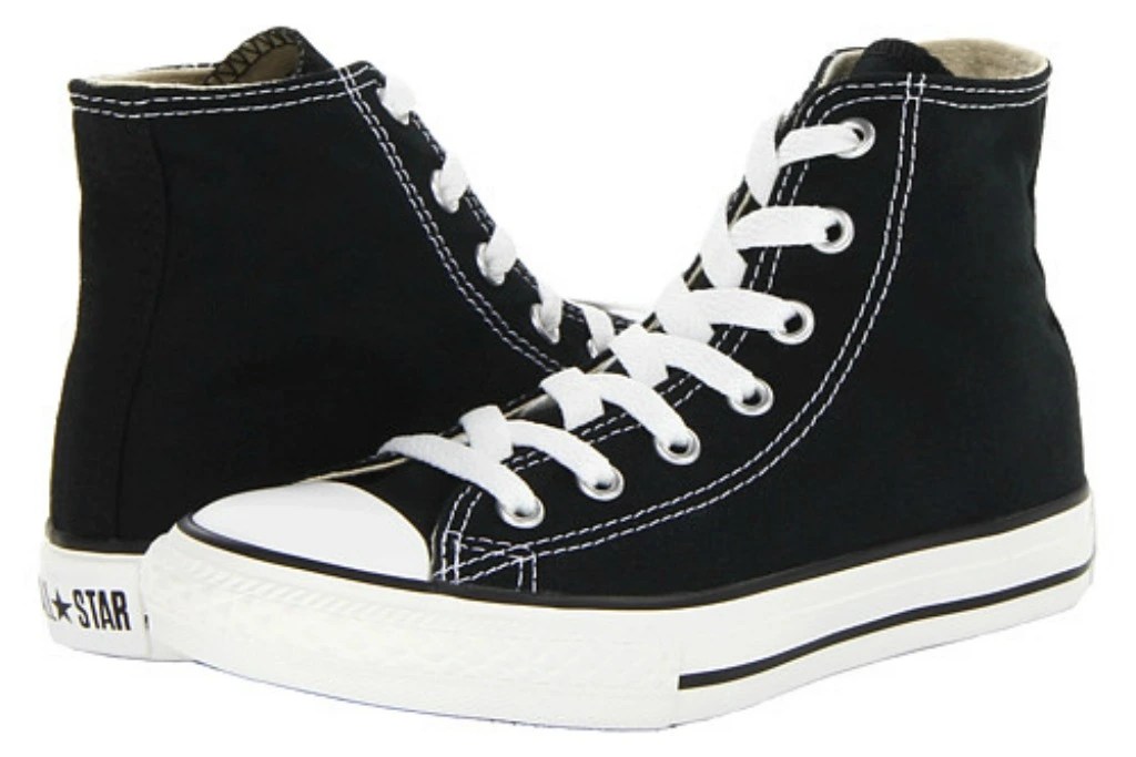 Converse, All Star, black and white, canvas, high-top sneakers.