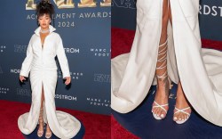 Rihanna attends the 38th Annual Footwear News Achievement Awards at Cipriani South Street on December 04, 2024 in New York City.