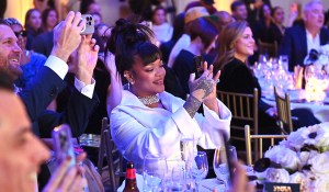 NEW YORK, NEW YORK - DECEMBER 04: Rihanna attends the Footwear News Achievement Awards (FNAAs) 2024 at Cipriani South Street on December 04, 2024 in New York City. (Photo by Roy Rochlin/Footwear News via Getty Images)