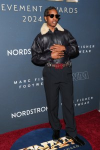 NEW YORK, NEW YORK - DECEMBER 04: A$AP Rocky attends the 38th Annual Footwear News Achievement Awards at Cipriani South Street on December 04, 2024 in New York City. (Photo by Dia Dipasupil/Getty Images)