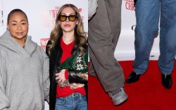 Raven-Symoné, Miranda Maday, Hollywood Christmas Parade, sneakers, ankle boots, leather, denim