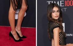 Kaia Gerber at TIME100 Next held at Current at Pier 59 on October 09, 2024 in New York, New York shoes