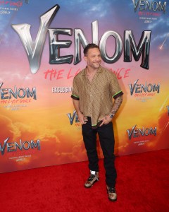 NEW YORK, NEW YORK - OCTOBER 21: Tom Hardy attends the "Venom: The Last Dance" New York Premiere at Regal Times Square on October 21, 2024 in New York City. (Photo by Michael Loccisano/Getty Images)