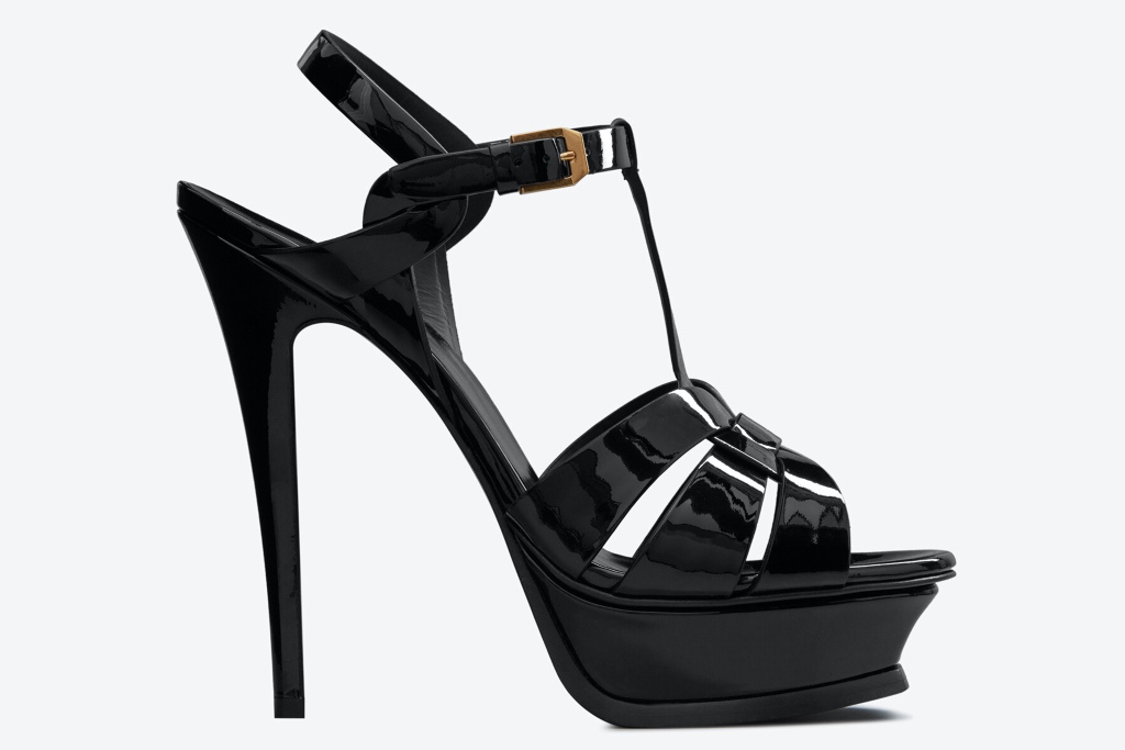 Saint Laurent, sandals, heels, high heels, platforms, platform heels, platform sandals, black sandals, leather sandals, stilettos, stiletto heels, Tribute sandals