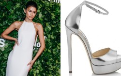 Zendaya at the 34th Annual Gotham Awards held at Cipriani Wall Street on December 2, 2024 in New York, New York; Jimmy Choo Max sandal.