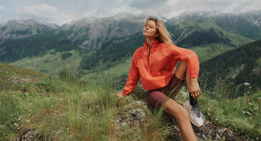 Zendaya starring in an On campaign photographed in the Swiss Alps.