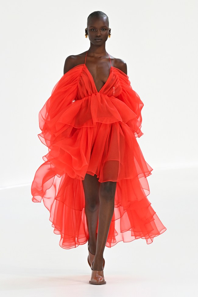 Model on the runway at Zimmermann Ready To Wear Spring 2024 held at Palais de Tokyo on October 2, 2023 in Paris, France.